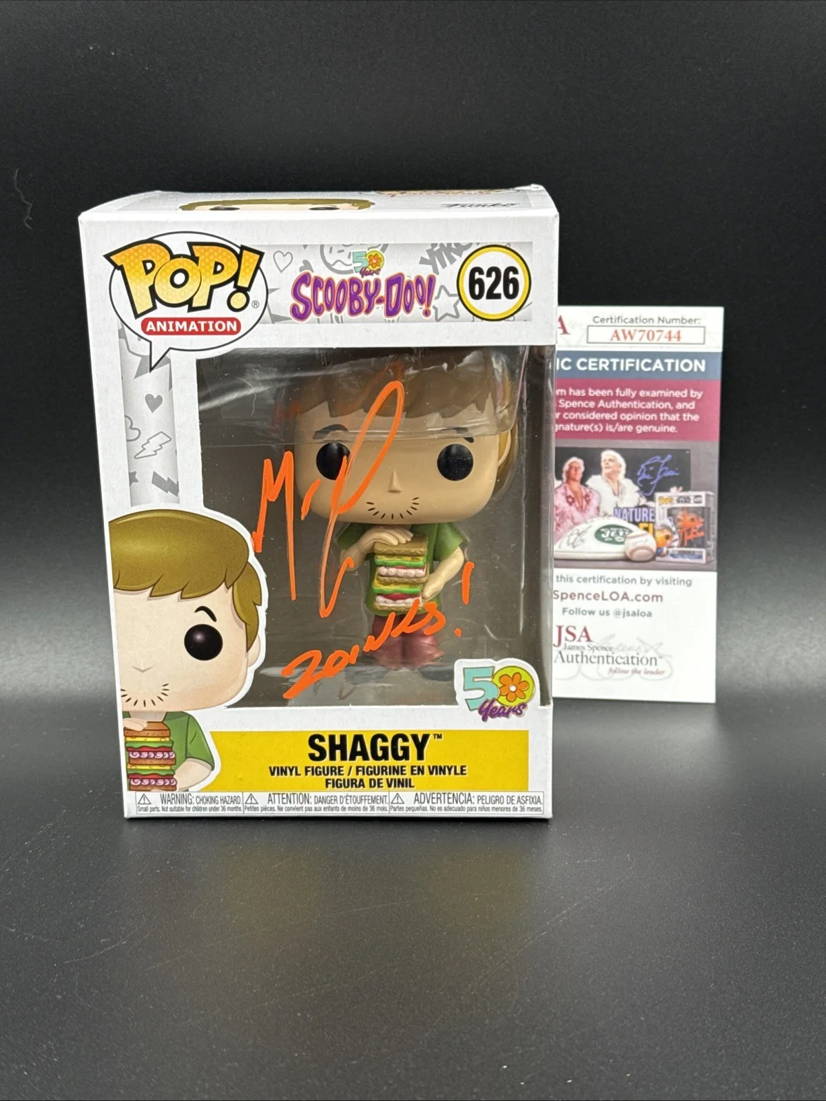 Matthew Lillard — FUNKO POP! Matthew Lillard Shaggy #150 Signed Autograph INSCRIBED JSA COA Zoinks