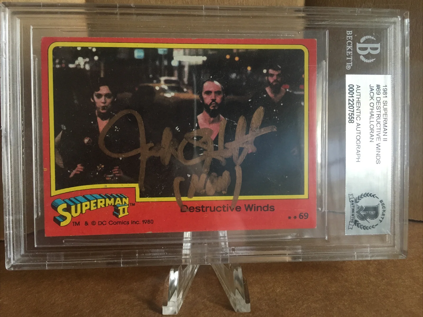 Jack Ohalloran — JACK O’HALLORAN SIGNED 1981 SUPERMAN 2 Card #69 NON AUTOGRAPH Beckett BAS, изображение 2