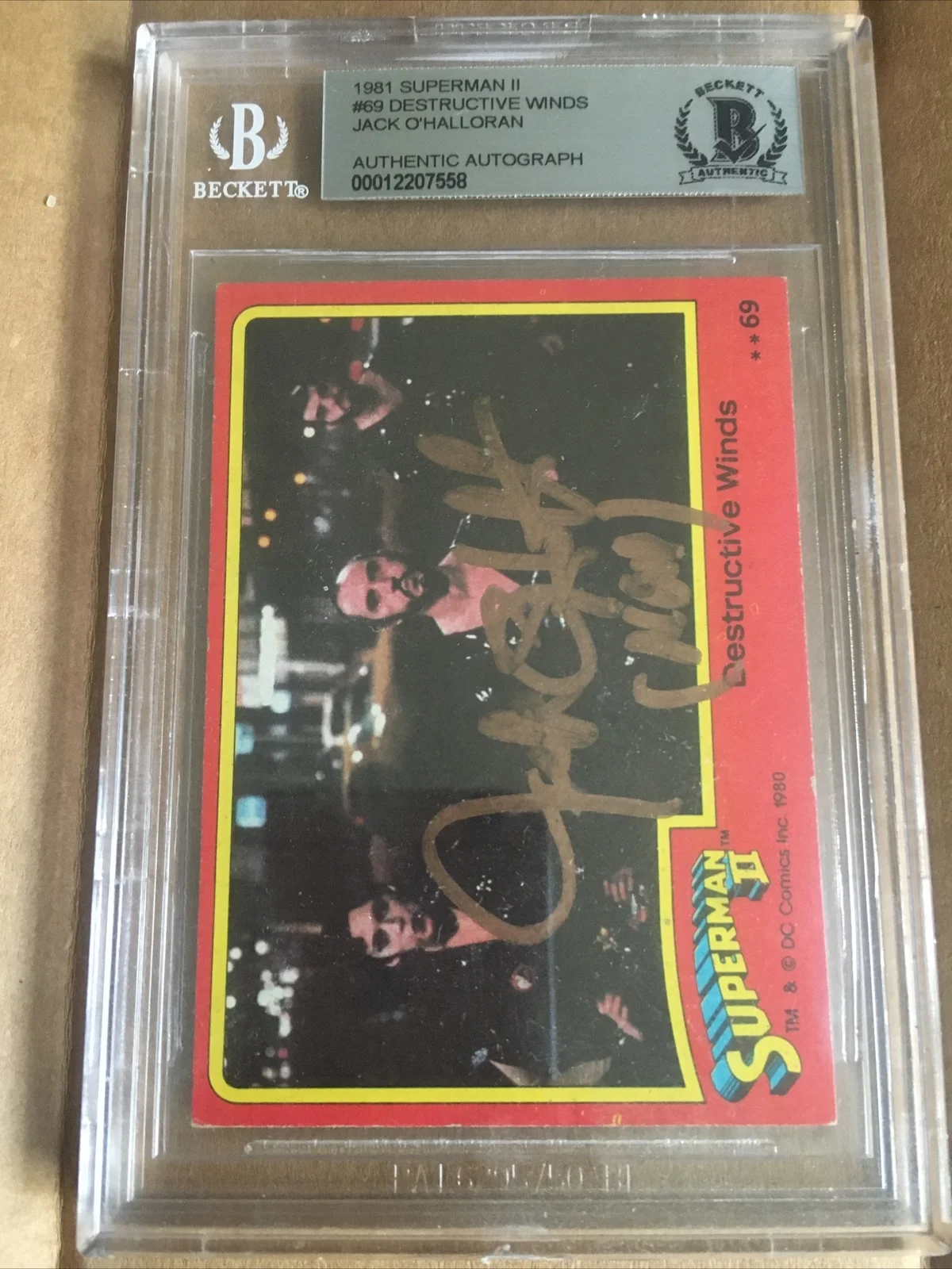 Jack Ohalloran — JACK O’HALLORAN SIGNED 1981 SUPERMAN 2 Card #69 NON AUTOGRAPH Beckett BAS, изображение 3