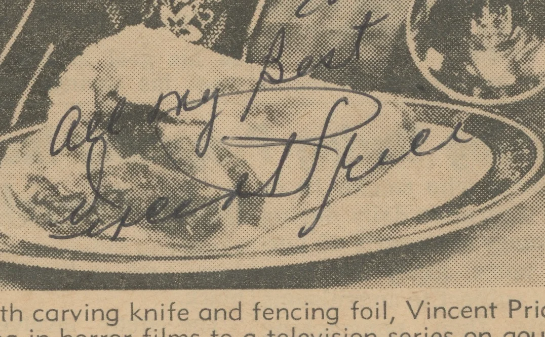 Vincent Price Horror Actor Autographed Signed Magazine Photo AMCo COA, изображение 2