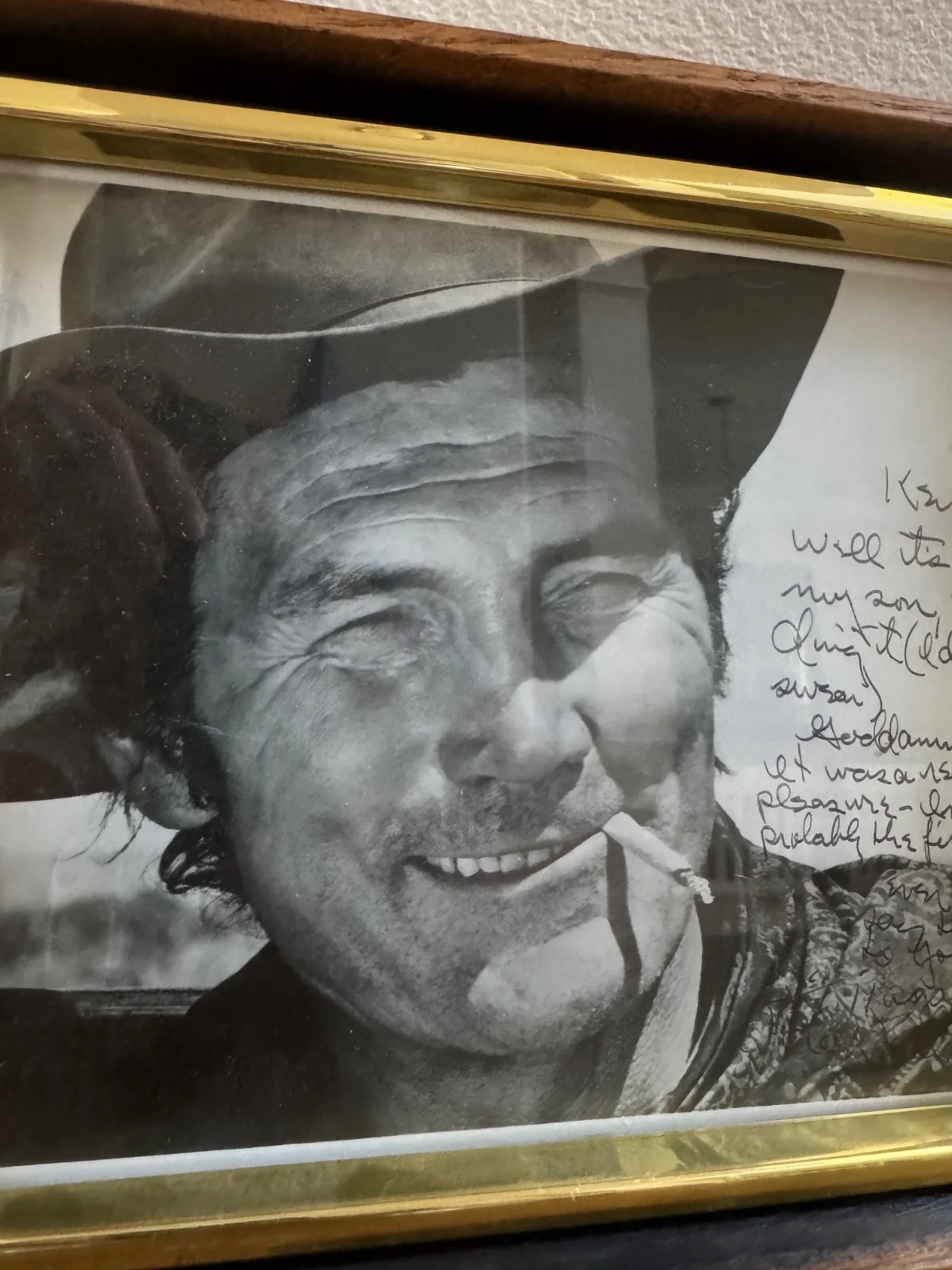 JACK PALANCE SIGNED PHOTO TO PROP MASTER KENT JOHNSON - FUNNY INSCRIPTION, image 3