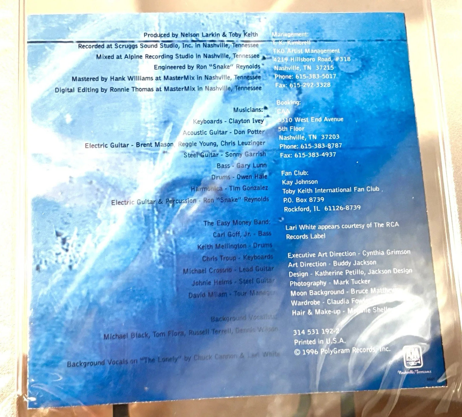 TOBY KEITH SIGNED PSA/DNA AUTHENTIC SLABBED CD Blue Moon, image 3