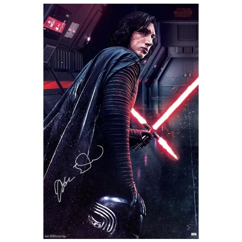 Adam Driver — Adam Driver Autographed Star Wars The Last Jedi Kylo Ren 22×34 Poster