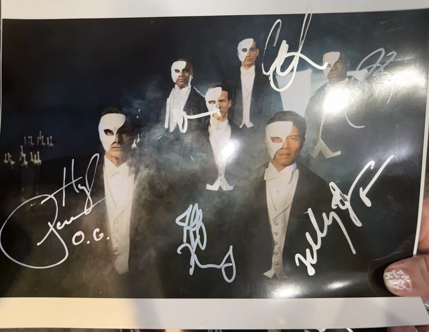 Masquerade Original 6 Phantoms Signed Broadway Musical Photo Immersive, image 2