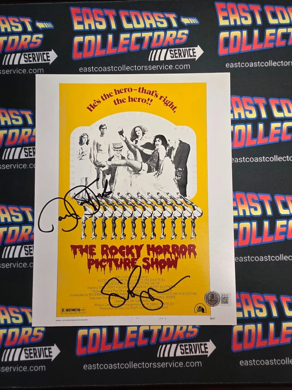 Susan Sarandon and Barry Bostwick — Rocky Horror Picture Show signed 8x10 Beckett authentic Sarandon Bostwick