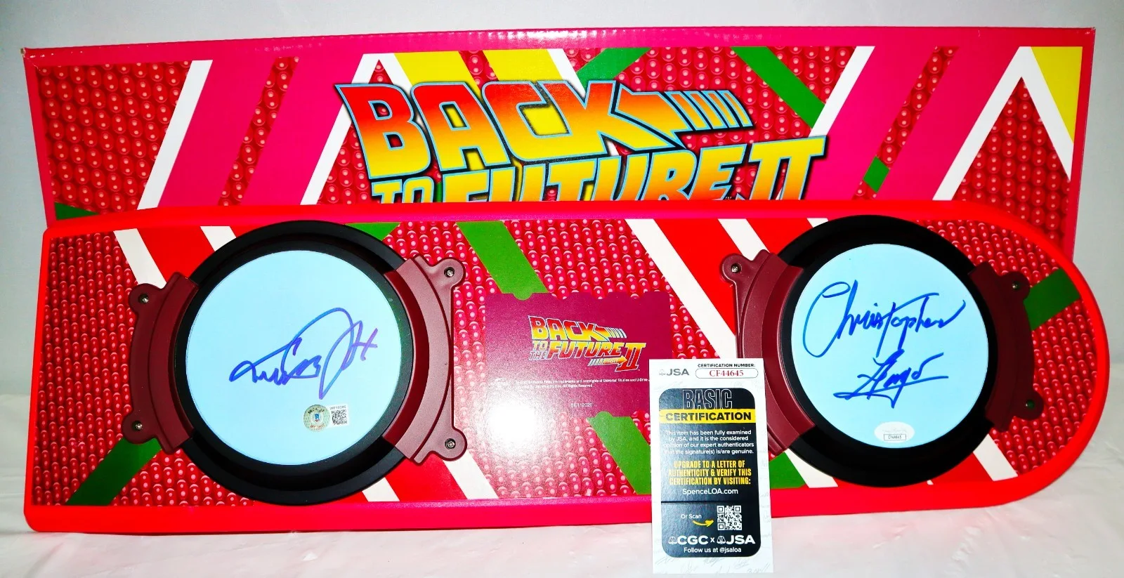 Michael J Fox, Christopher Lloyd — 🏫🛹🔥 Michael J Fox Christopher Lloyd Back To Future signed Hoverboard JSA PSA, image 3