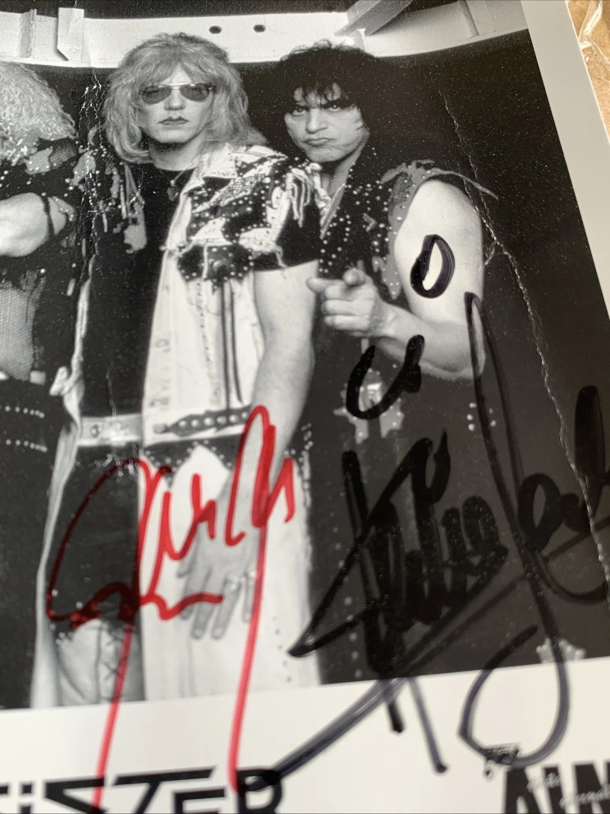 TWISTED SISTER ORIGINAL AUTOGRAPHS ON B&W PROMO PHOTO AJ PERO JAY JAY EDDIE, изображение 2