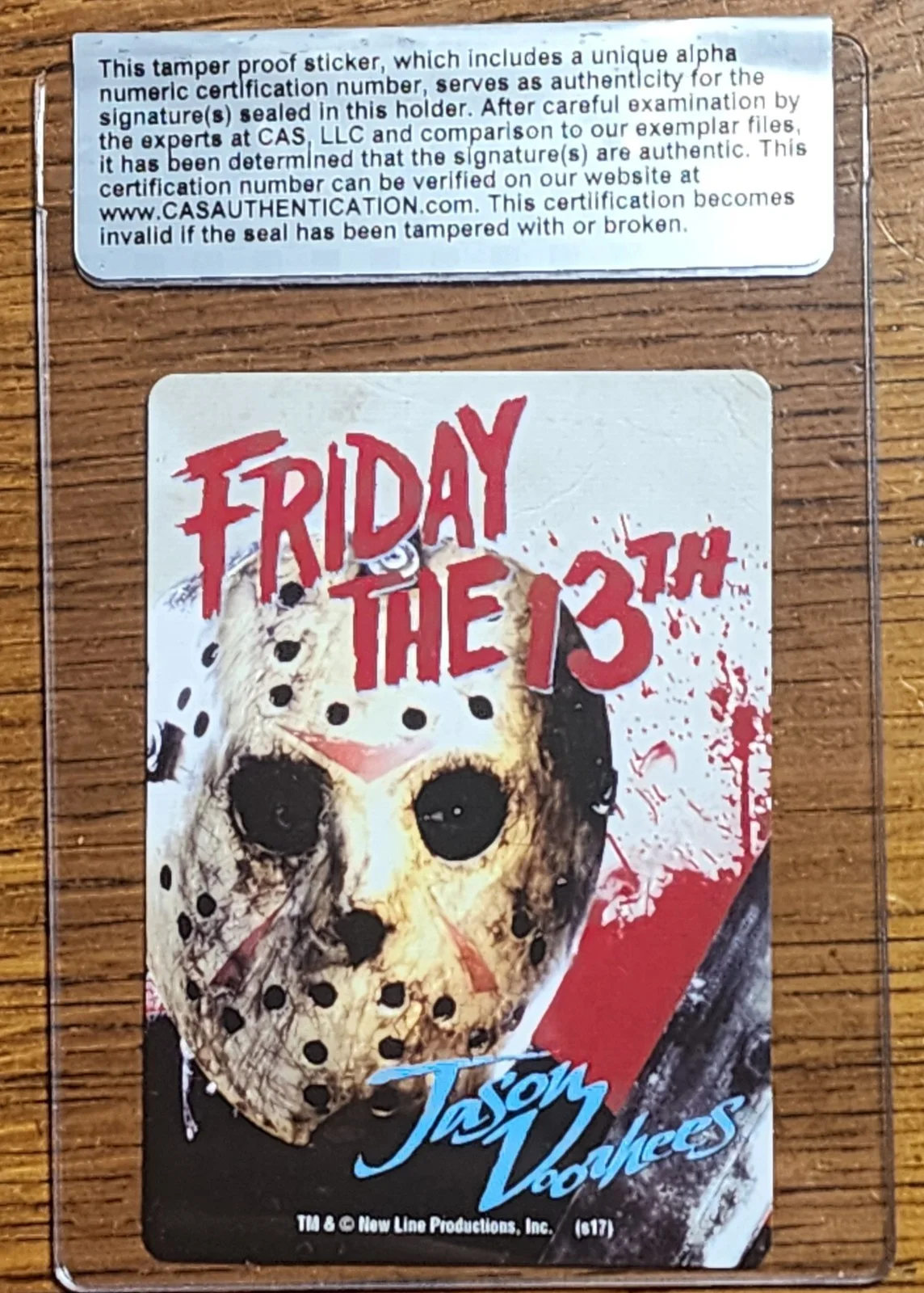 Ari Lehman — Cartão de jogo Jason Goes to Hell assinado por Ari Lehman CAS autêntico sexta-feira 13, изображение 2