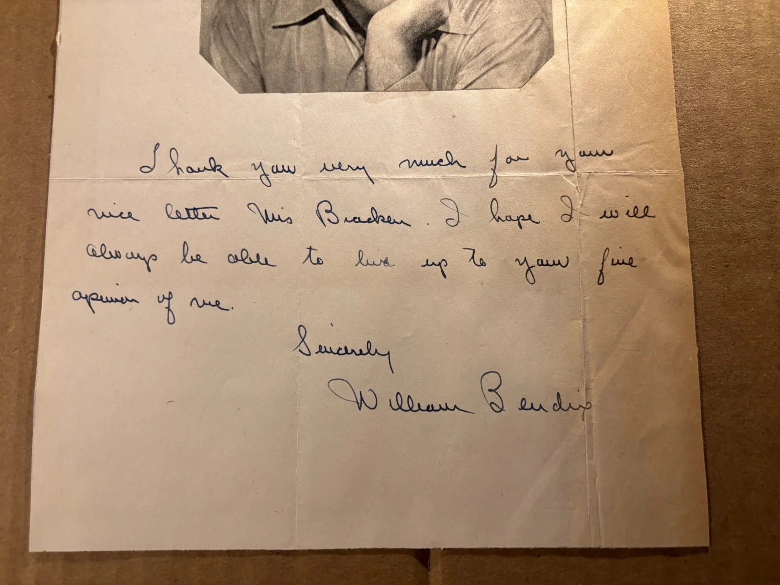 William Bendix Rare Early Autographed Letter 40s Glass Key Lifeboat, изображение 3