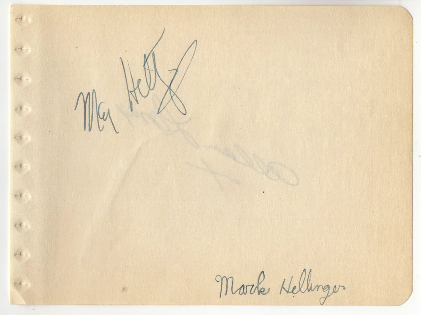 Allan Lane & Mark Hellinger Autographed Signed Album Page AMCo COA 882, image 2
