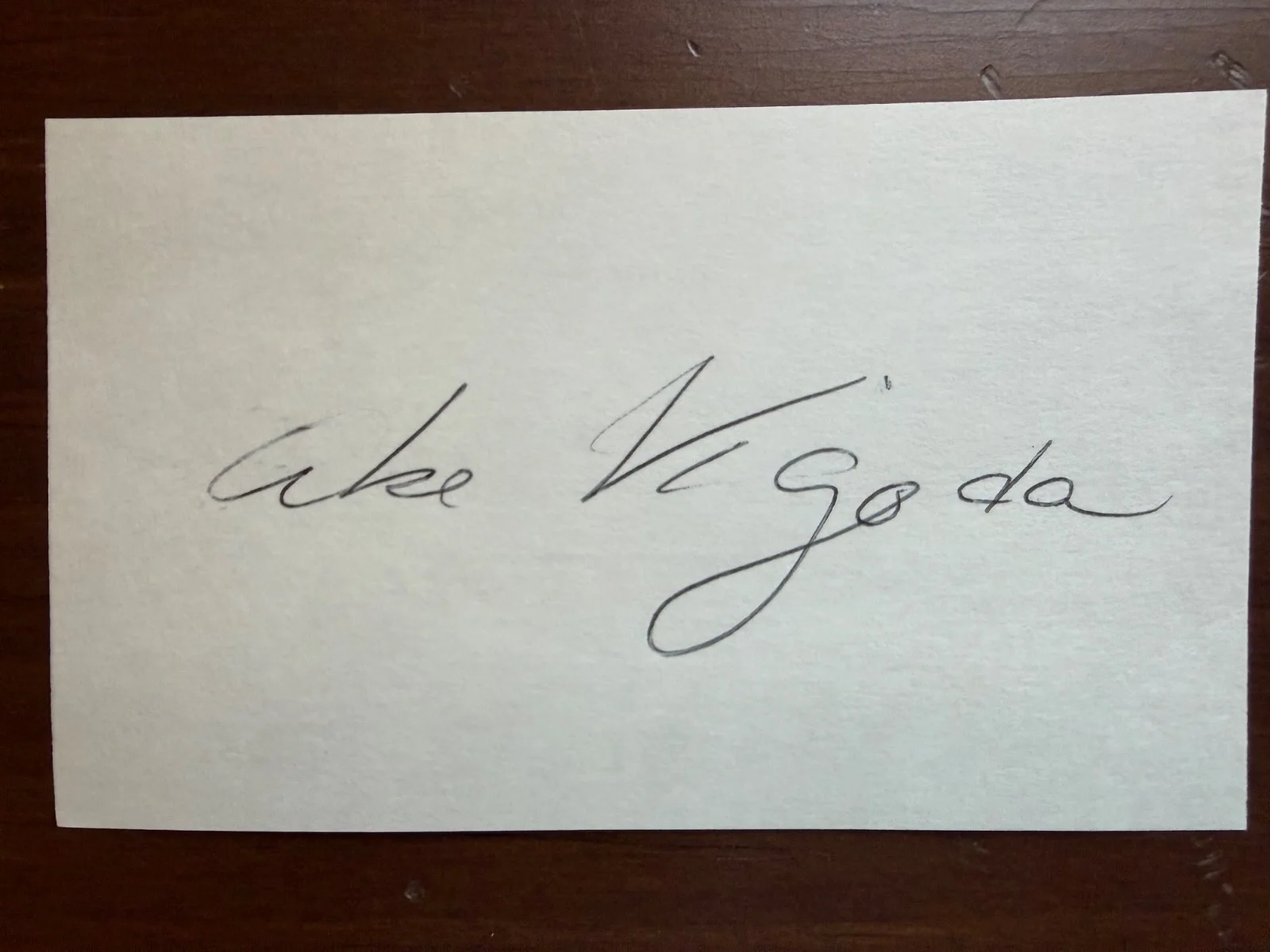Abe Vigoda — ABE VIGODA - BARNEY MILLER - THE GODFATHER - Signed 3X5 INDEX CARD