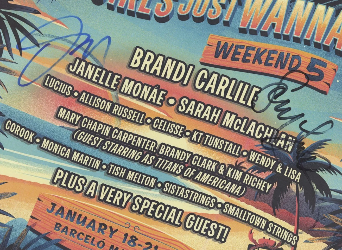 Sarah McLachlan & Janelle Monáe autographed gig poster, изображение 2