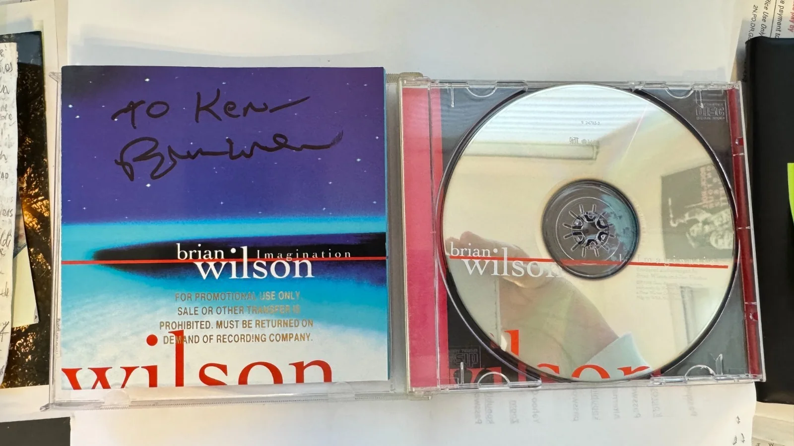 brian wilson imagination cd autographed, image 2
