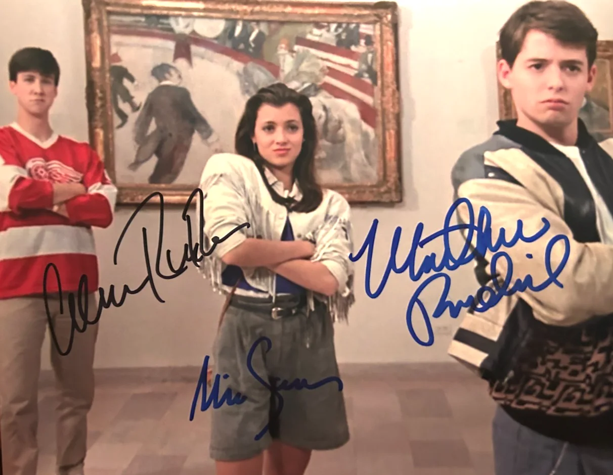 Matthew Broderick, Alan Ruck, Mia Sara — FERRIS BUELLER Cast Signed (3) 8x10" Authentic Original Autograph GENUINE w/COA