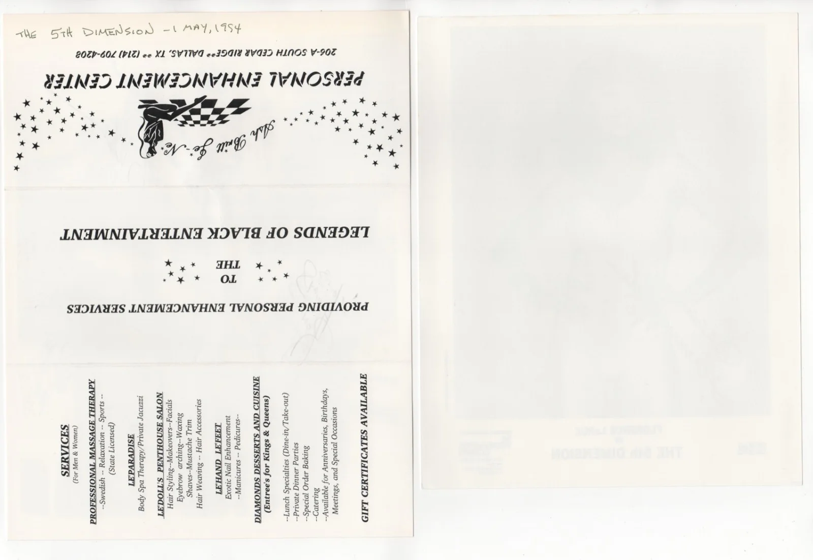 THE 5th DIMENSION lot 2 Signed Autographed Perfomance flyer & photo SOUL Music, изображение 2