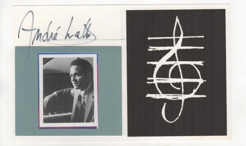 ANDRE WATTS lot 2 signed items paper and greeting card Pianist & Professor, image 2