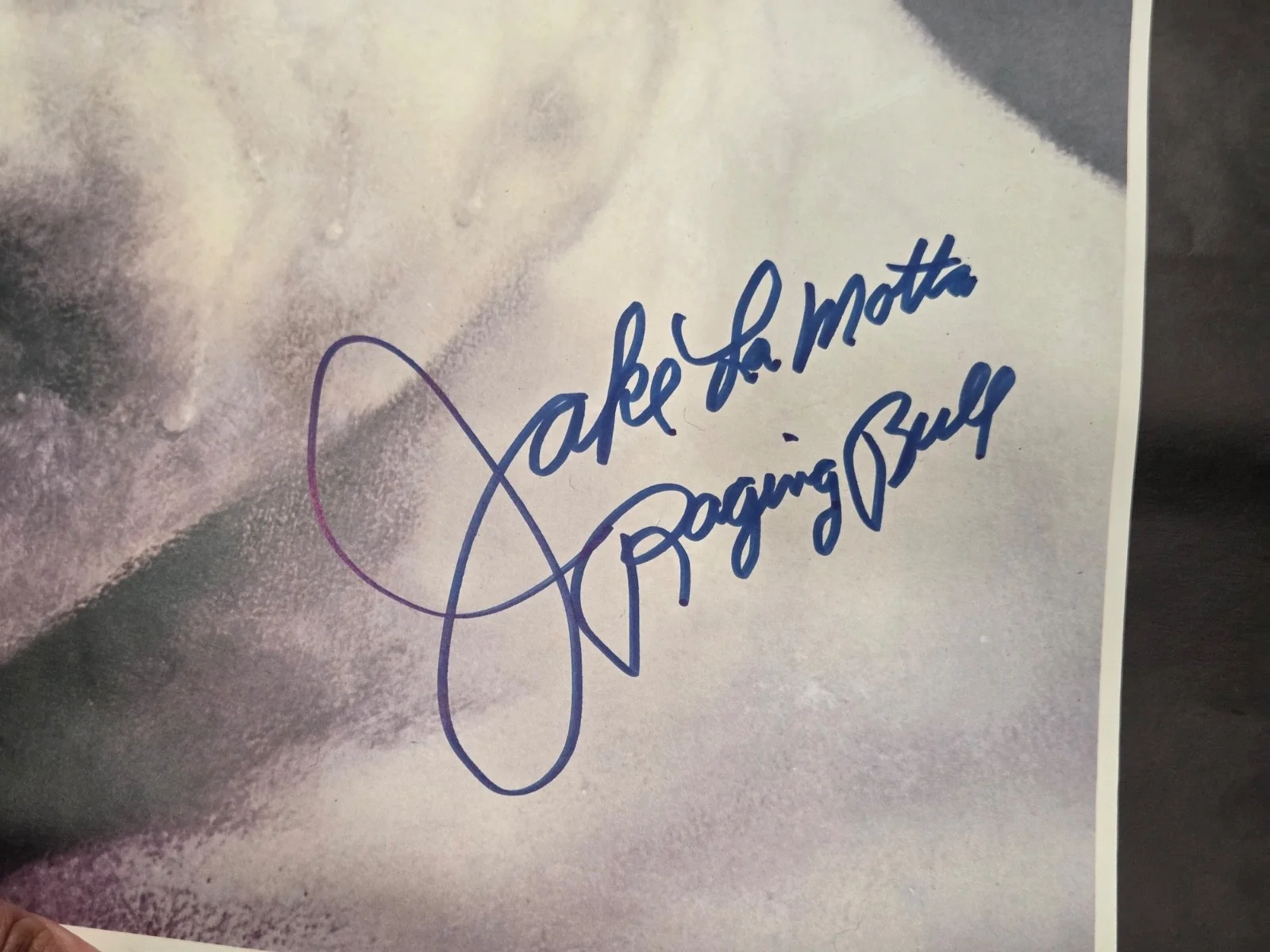 Jake LaMotta Signed Raging Bull 1980 Movie Poster PSA DNA Inscribed 27x40, изображение 2