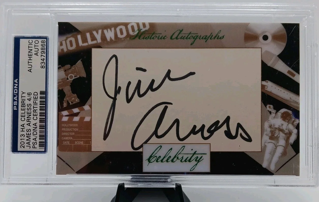 James Arness — James Jim Arness Cut Signed Signature Autograph PSA DNA Authentic Gunsmoke #1