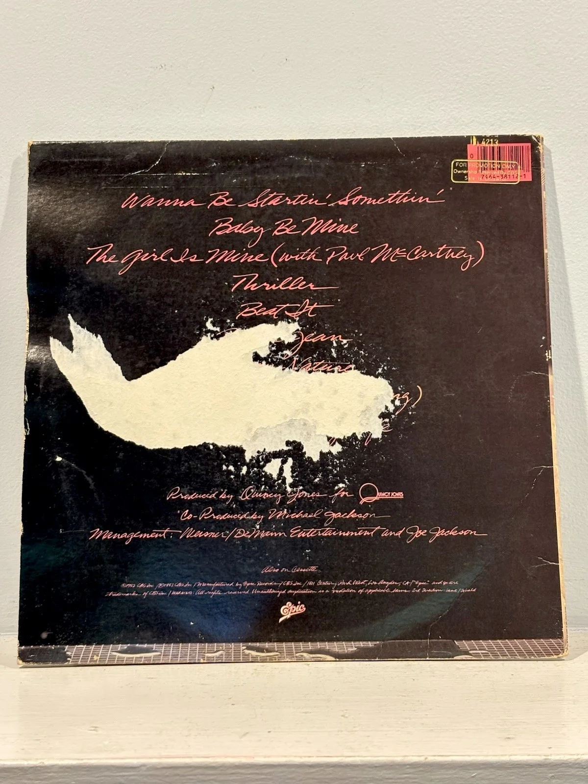 Michael Jackson, SIGNED “Thriller” LP Promotional SLEEVE ONLY, image 2