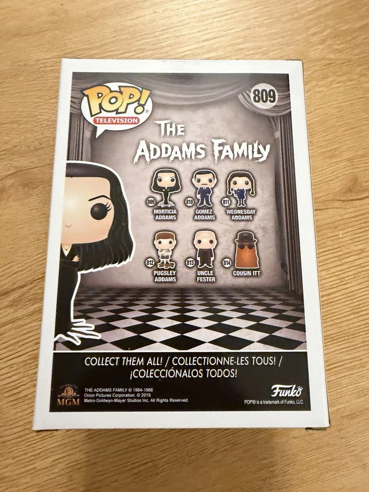 Angelica Huston signed Funko Pop 809 Morticia Addams OCCM COA, image 4