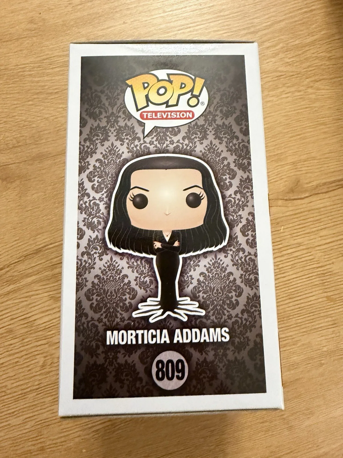 Angelica Huston signed Funko Pop 809 Morticia Addams OCCM COA, image 5