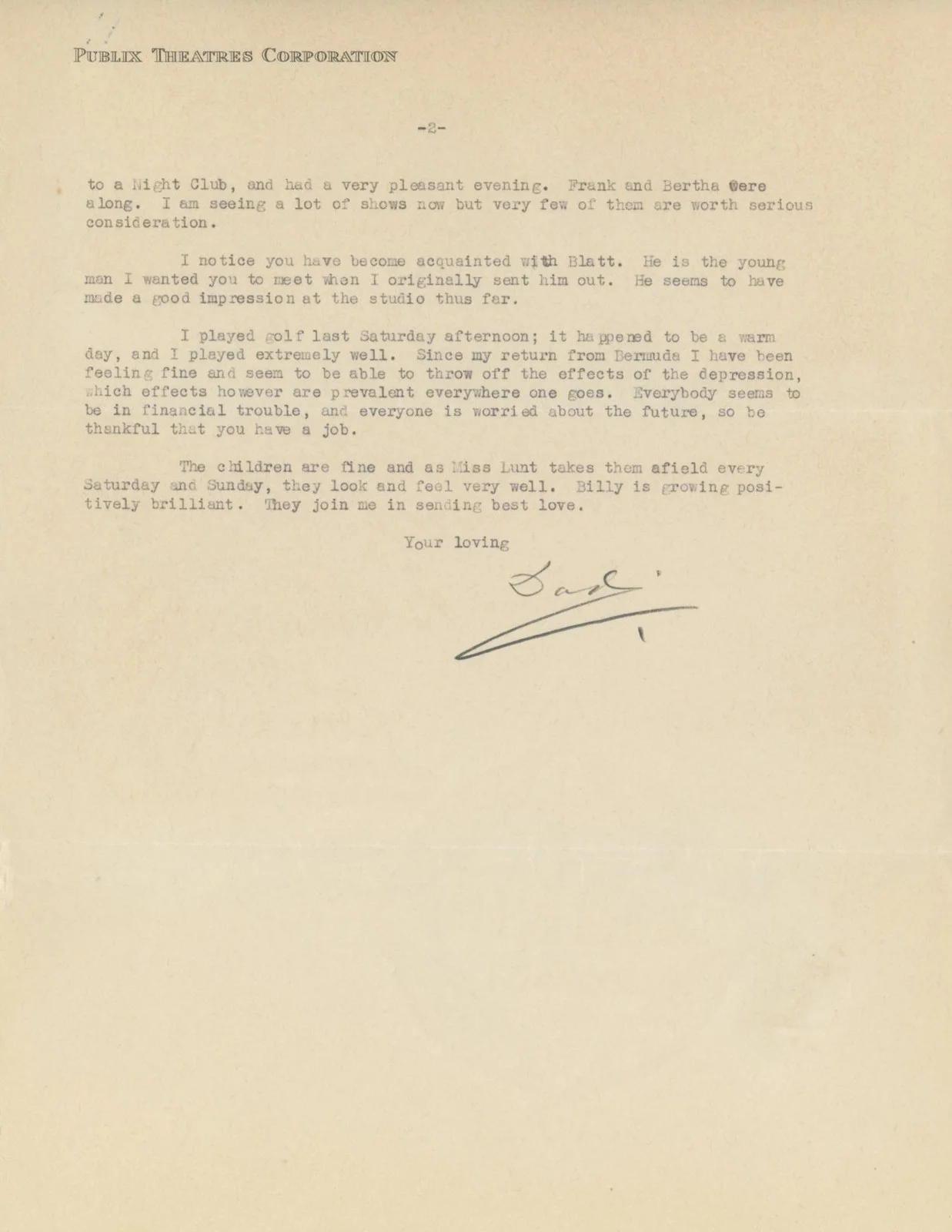 Jesse Lasky Sr. - Film Pioneer Autographed 1932 Letter to Writer Son Jesse Jr., изображение 3