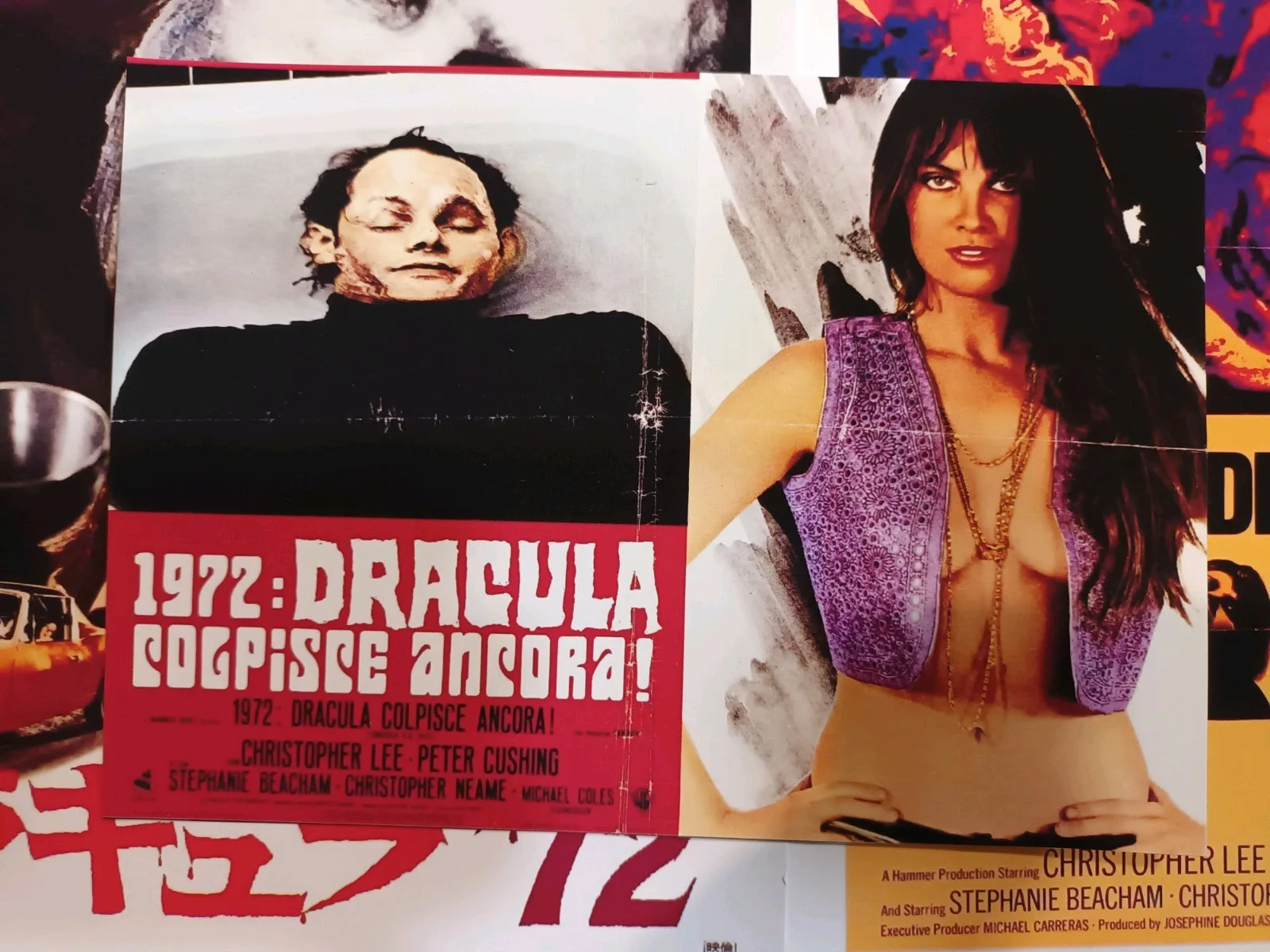 Dracula 1972AD (HammerHorror). 6 rare glossy 10x8ins Lobby Cards/4 Art cards.New, изображение 2