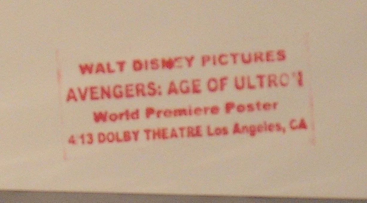 Robert Downey Jr, Chris Evans, Chris Hemsworth, many others — AVENGERS Age Of Ultron Movie Poster 27x40 - #42/50 Signed - World Premiere COA, изображение 4