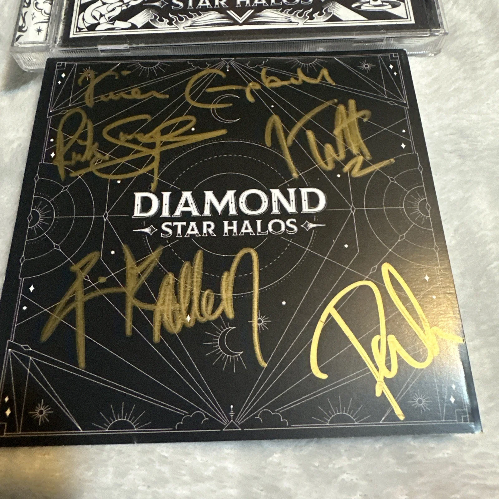 Def Leppard Diamond Star Halos CD Signed Art Card Autographed Rock Collectible, image 2