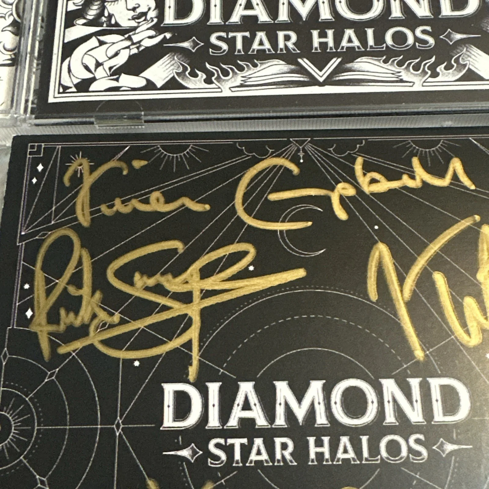 Def Leppard Diamond Star Halos CD Signed Art Card Autographed Rock Collectible, image 3