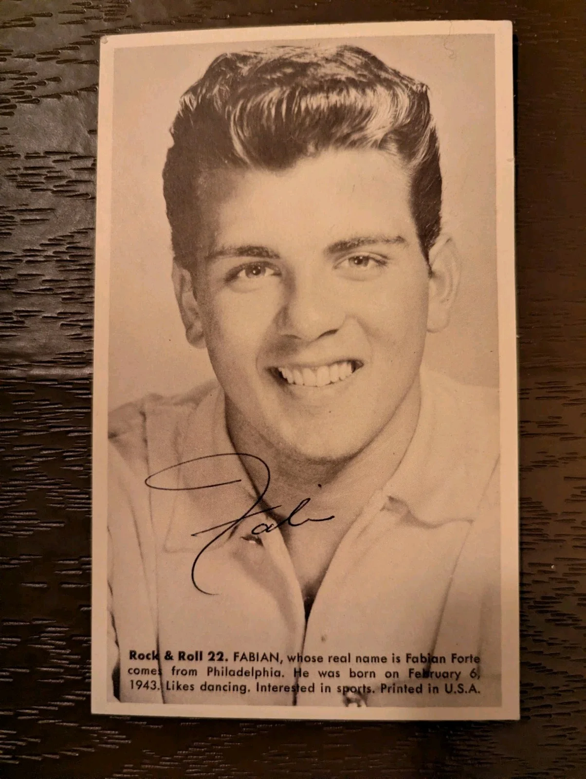 Fabian Vintage Signed Portrait Card Very Rare, image 2