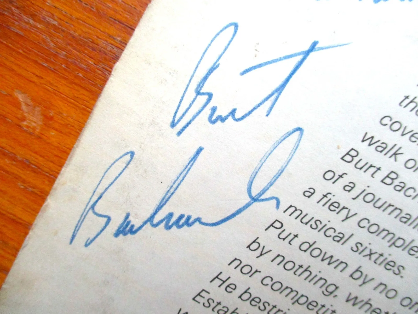 Signed/Inscribed Burt Bacharach Reach Out LP NICE! John Gilliland Estate, изображение 5