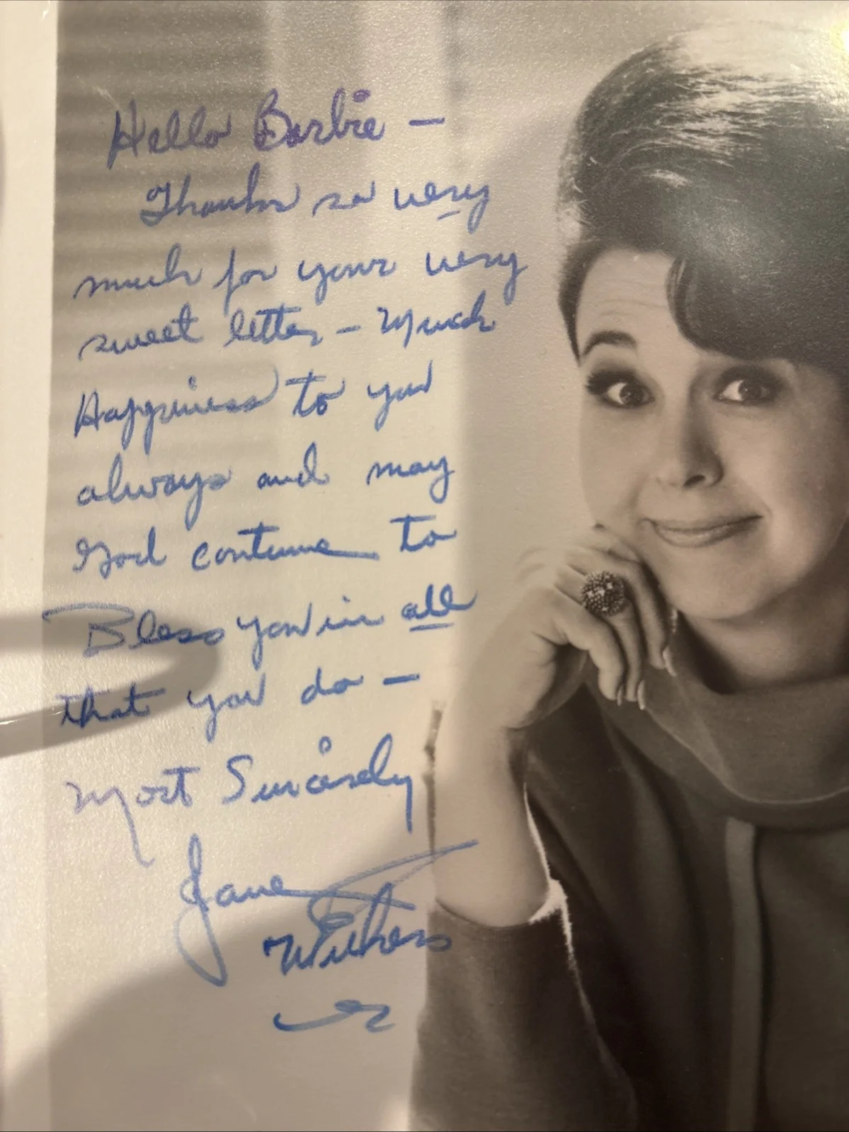 Corinne Calvet — 8x10" Original Photo By Gene Kornman, Autograph Signed Jane Withers, Actress 227, изображение 2