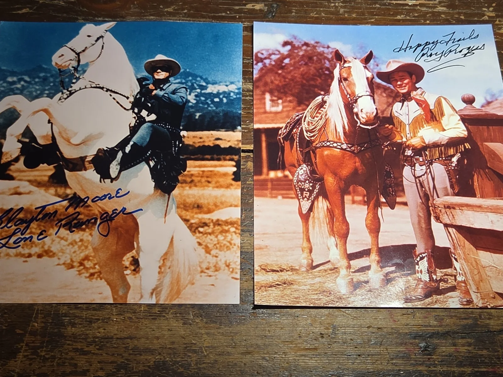 Clayton Moore — Lone Ranger and Roy Rogers 8x10 Photos Authentic Signed Cowboy Photo Pair, изображение 2