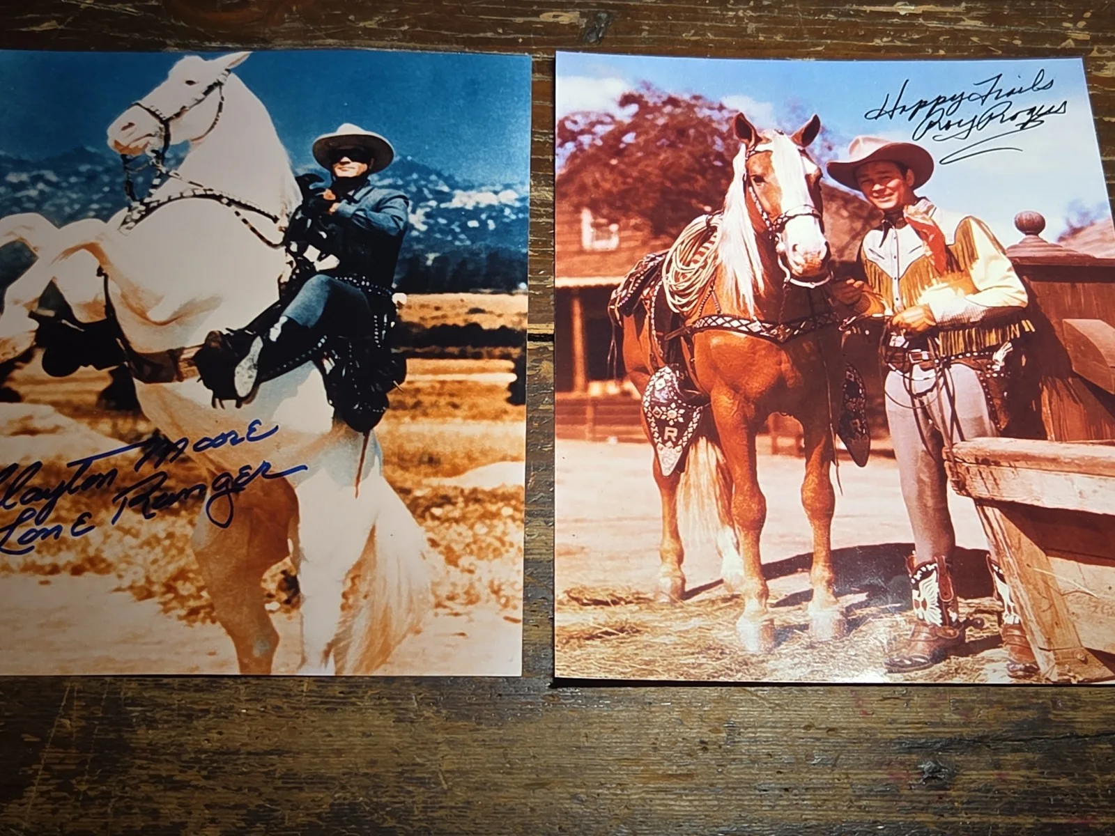 Clayton Moore — Lone Ranger and Roy Rogers 8x10 Photos Authentic Signed Cowboy Photo Pair, изображение 3