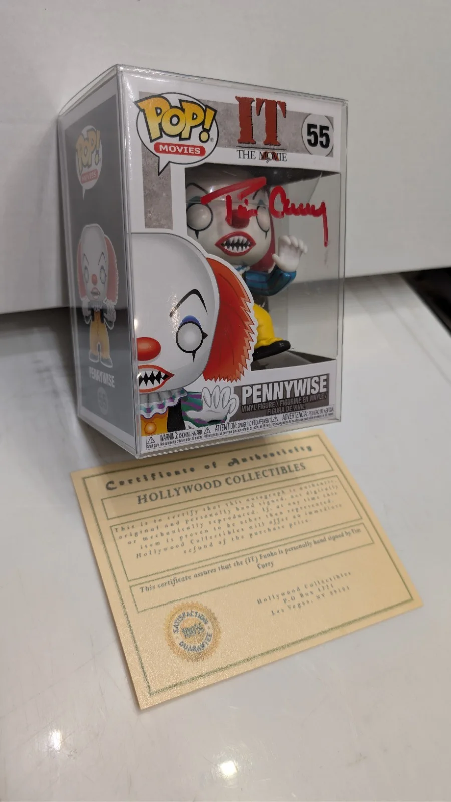 Tim Curry — Funko Pop IT The Movie Pennywise Signed by Tim Curry Hollywood Collectibles COA, image 2