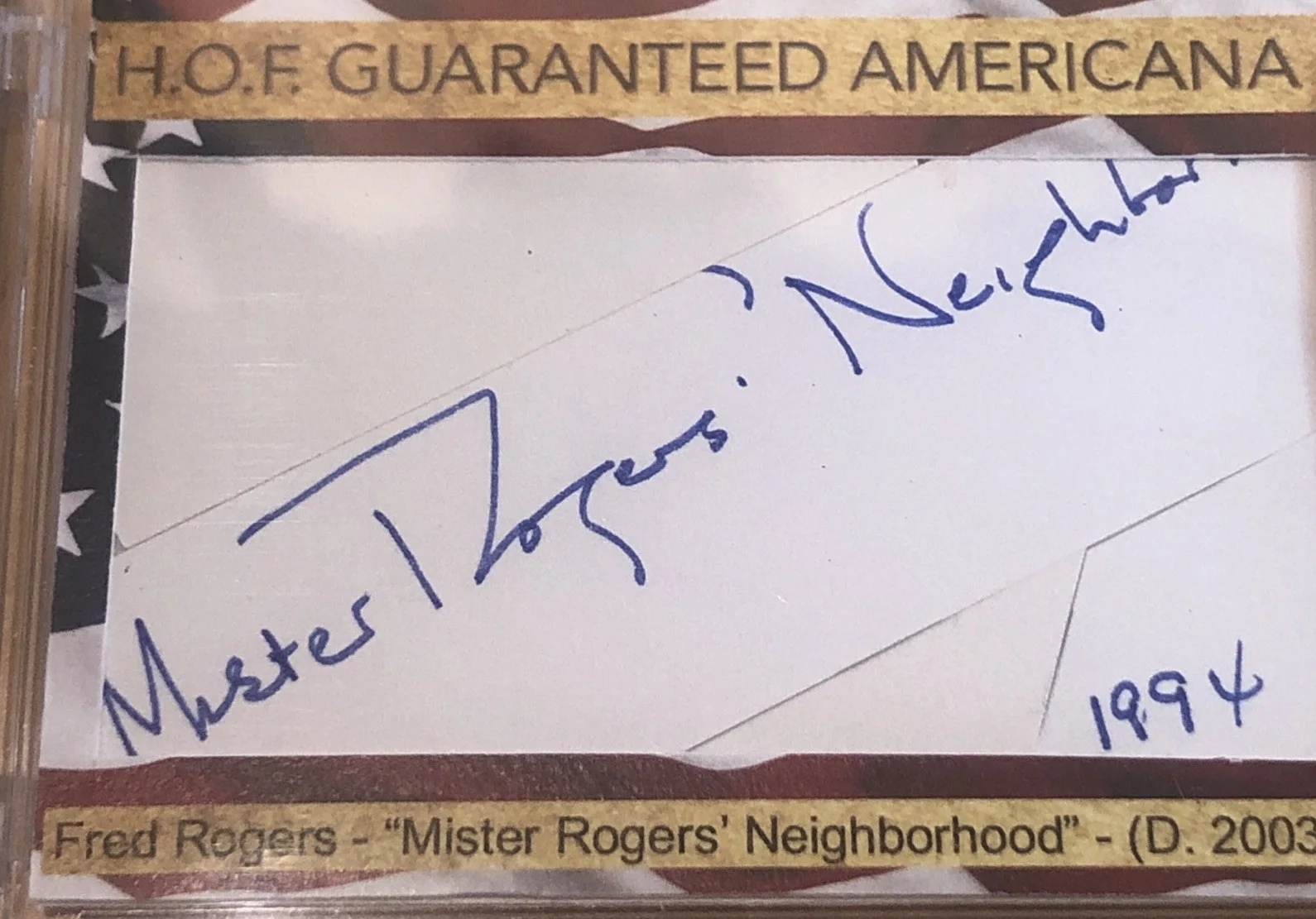 Fred Rogers — FRED MISTER ROGERS SIGNED CUT AUTOGRAPH WICHITA SPORTS HOF AUTHENTICATED AUTO, изображение 4