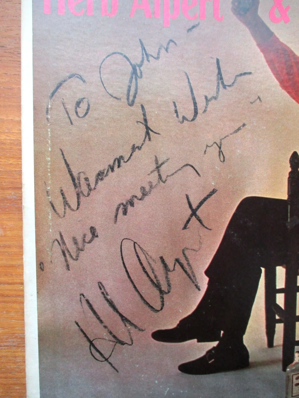 Signed/Inscribed Herb Alpert Tiuana Brass The Lonely Bull John Gilliland Estate, изображение 2
