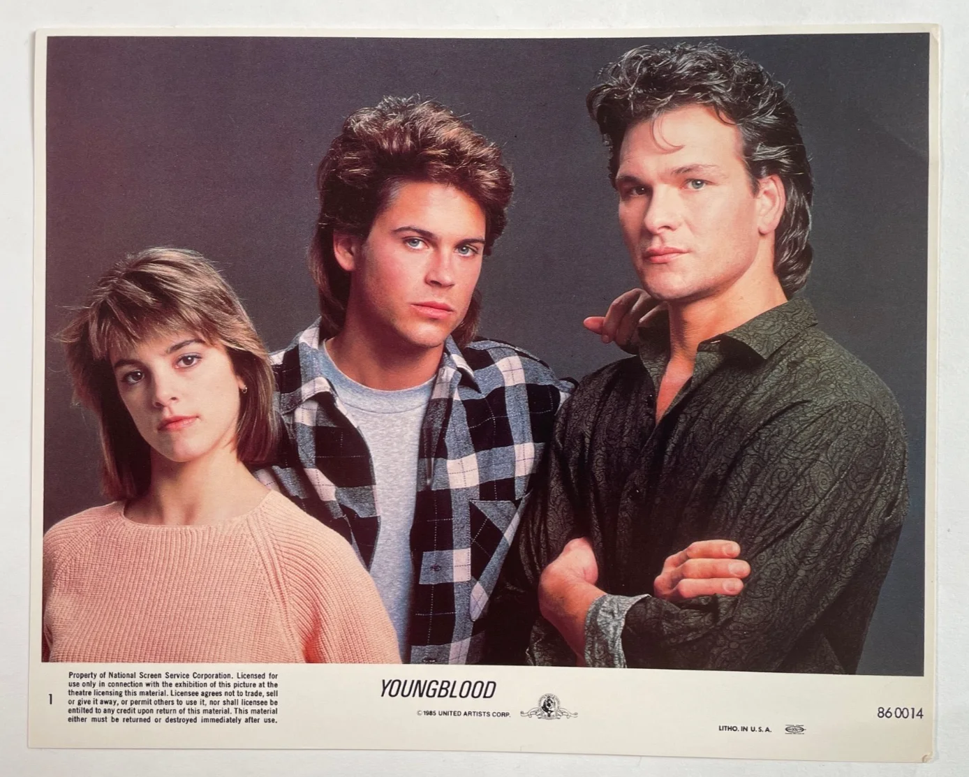YOUNGBLOOD (1986) Set of 8 Lobby Cards FOH Stills Patrick Swayze, Rob Lowe, изображение 2