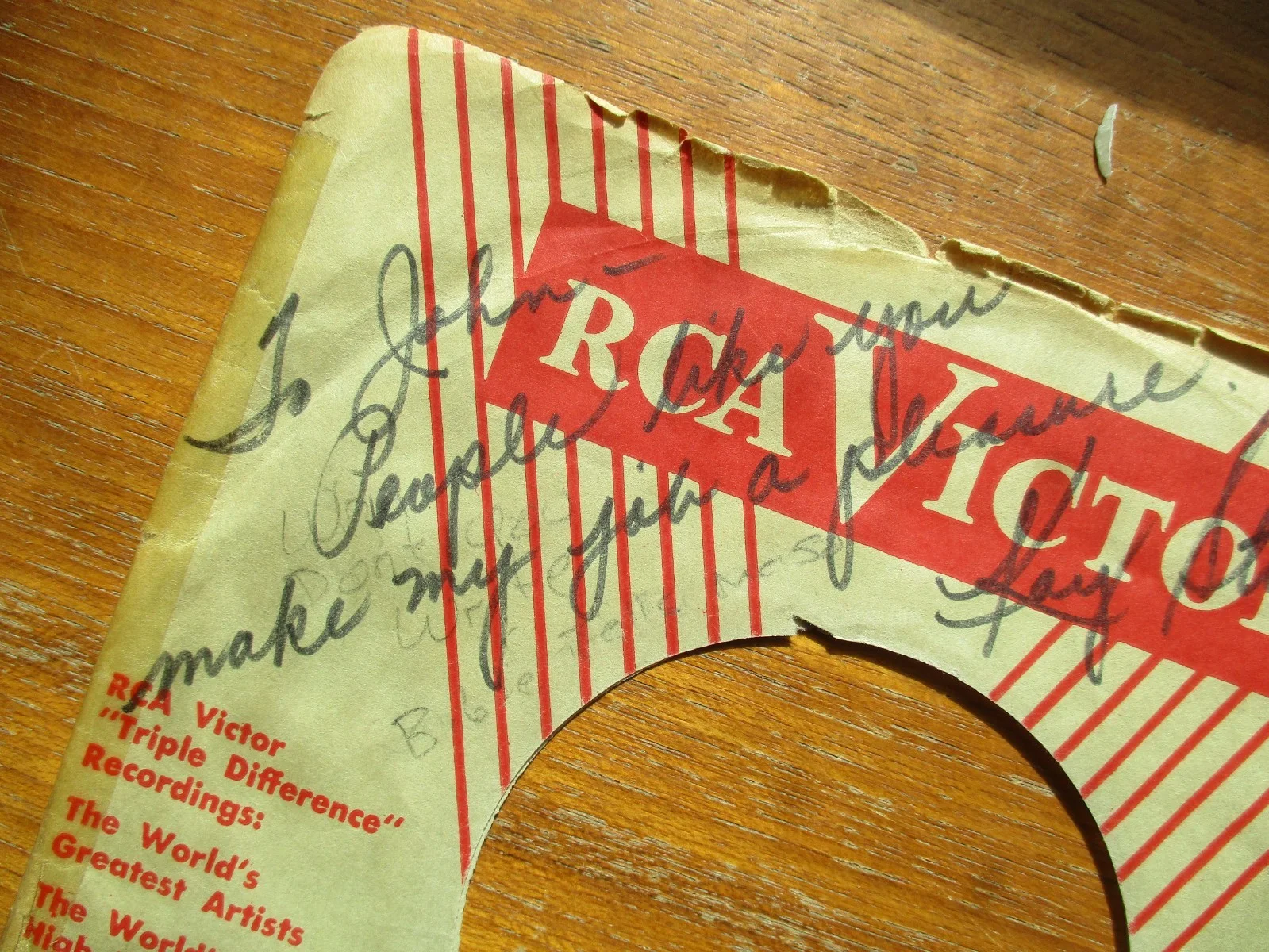 Signed/Inscribed Sleeve 45 RPM 47-6359 Kay Starr From John Gilliland Estate, изображение 3