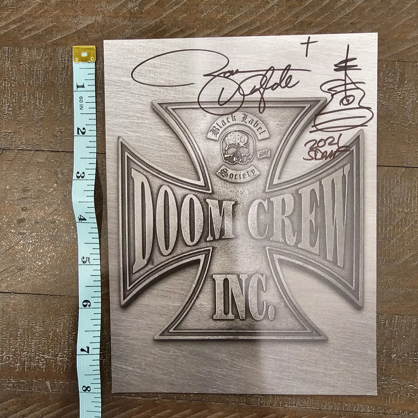 Zakk Wylde Signed Autograph 8" x 6" 2021 Doom Crew Inc. Black Label Society BLS, изображение 4