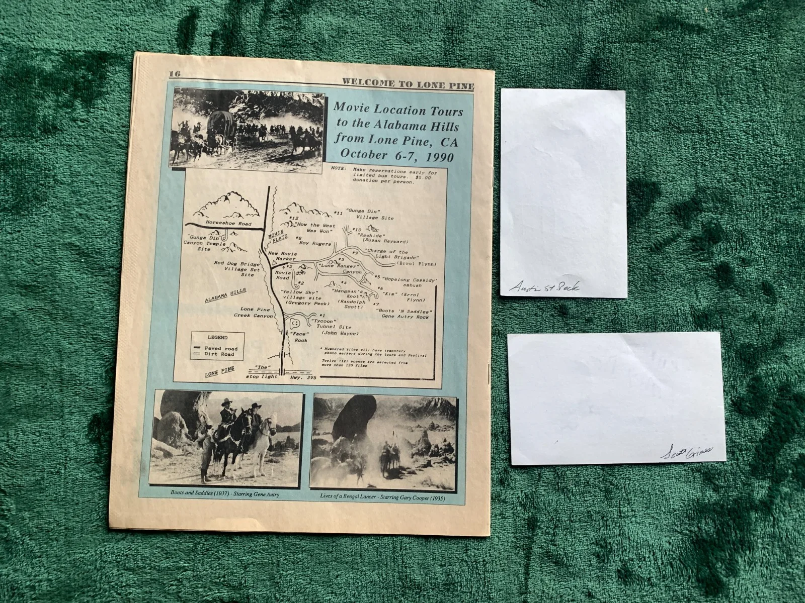 Scott Grimes, Austin Peck — Vintage Hollywood lot Scott Grimes signed index card + Austin Peck signed card, image 2