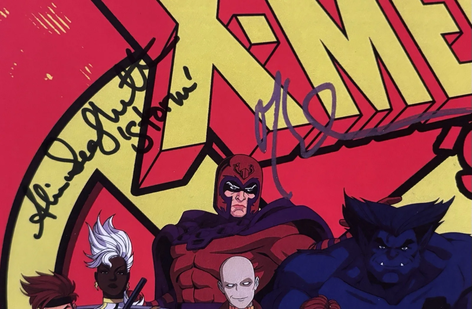 Alison Sealy-Smith, Cal Dodd, Lenore Zann, Mathew Waterson — Marvel X-Men '97 Team Auto Storm Rogue Wolverine Magneto Sunspot Art JSA COA B, изображение 2