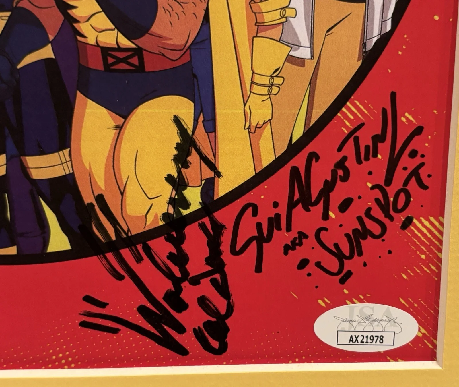 Alison Sealy-Smith, Cal Dodd, Lenore Zann, Mathew Waterson — Marvel X-Men '97 Team Auto Storm Rogue Wolverine Magneto Sunspot Art JSA COA B, изображение 3