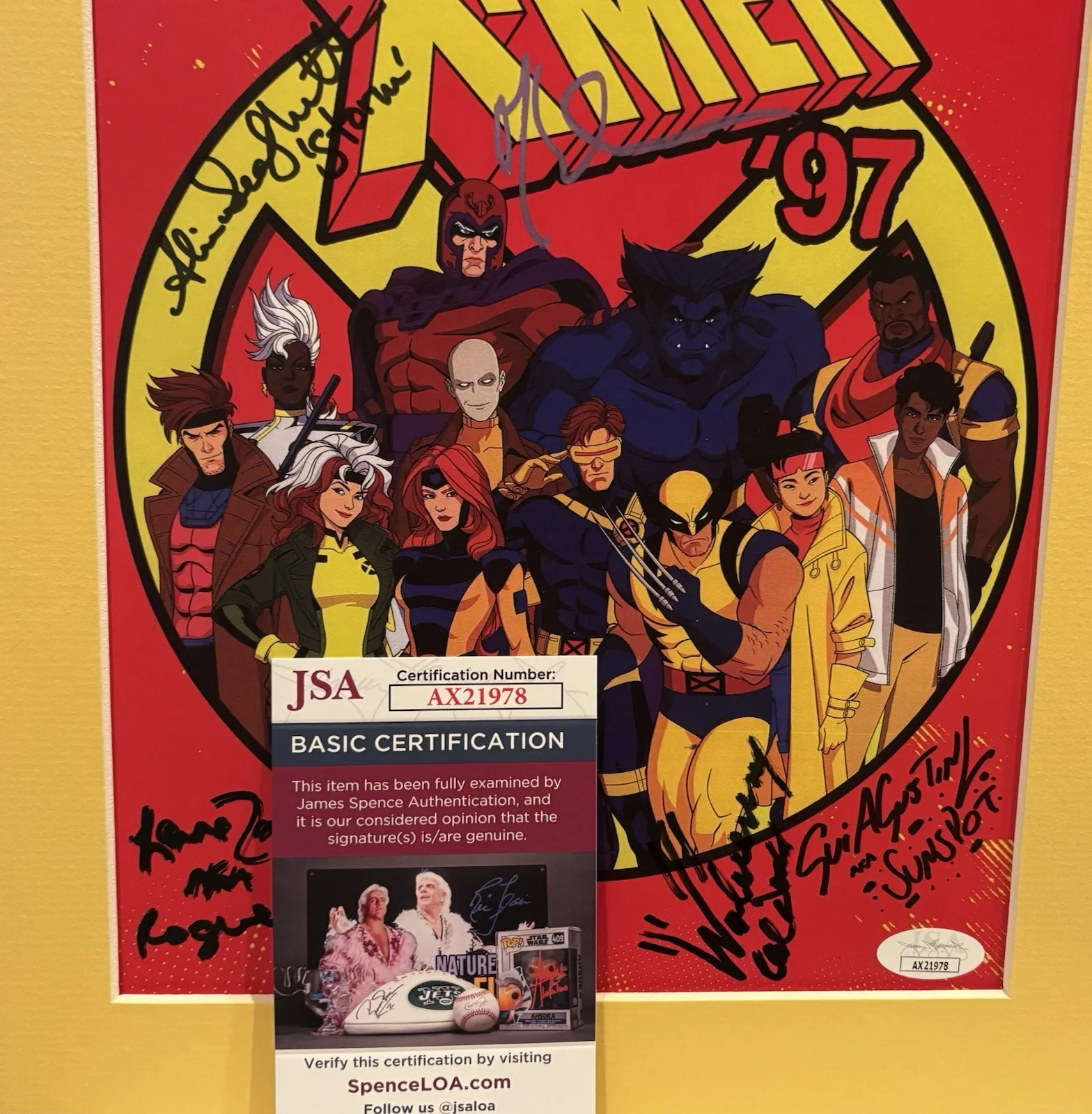 Alison Sealy-Smith, Cal Dodd, Lenore Zann, Mathew Waterson — Marvel X-Men '97 Team Auto Storm Rogue Wolverine Magneto Sunspot Art JSA COA B, изображение 5