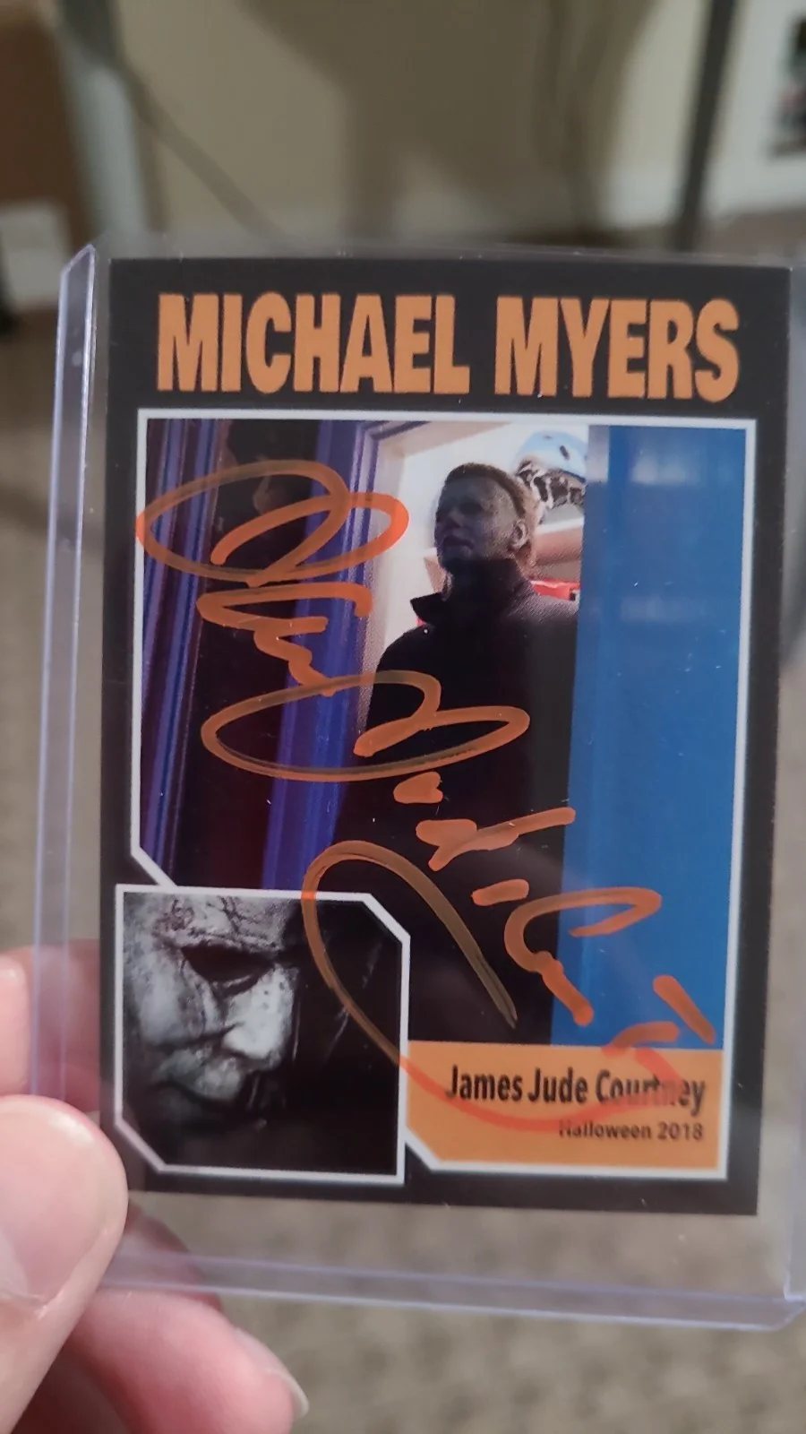 James Jude Courtney — Halloween Card Signed James Jude Courtney Autograph With No COA