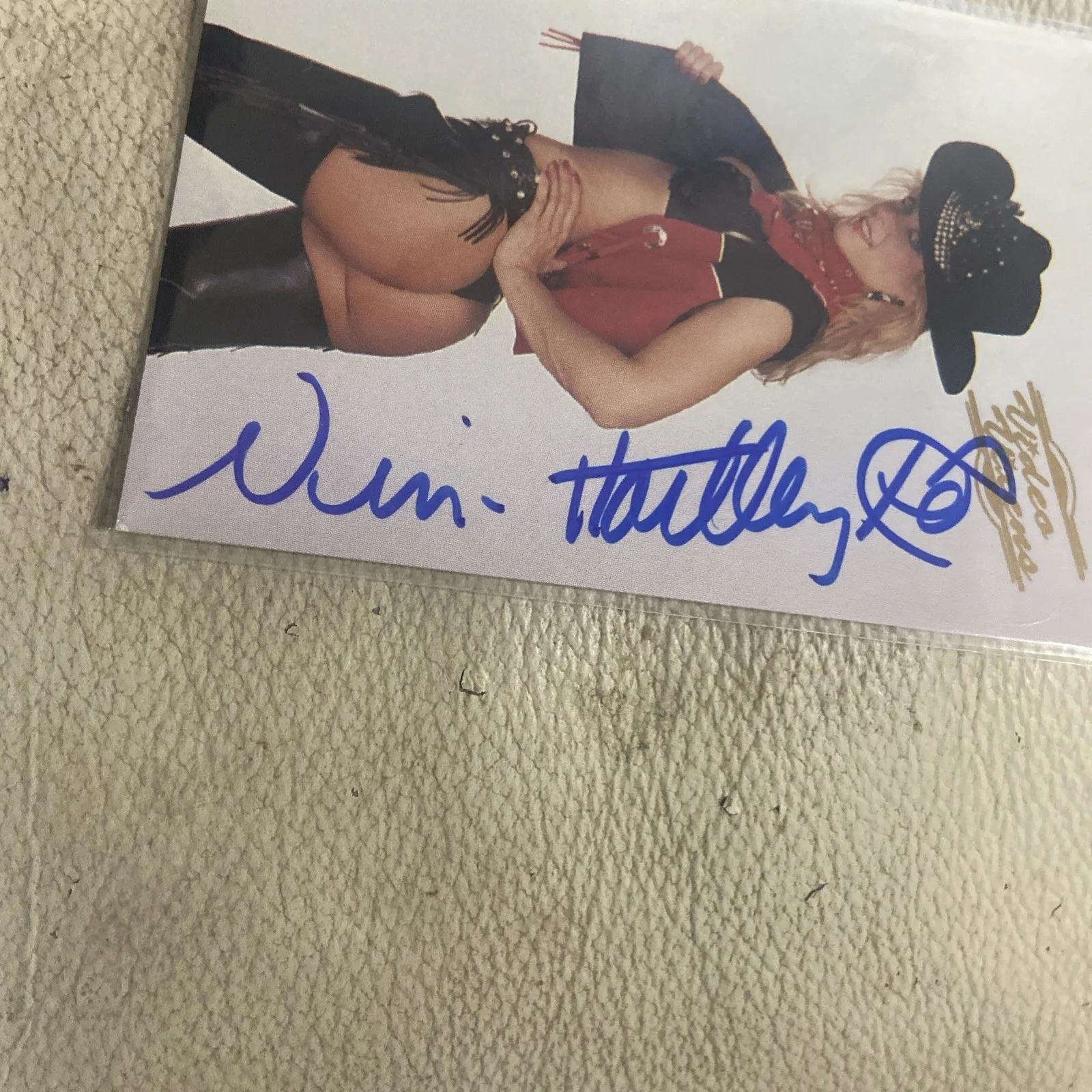 Jenna Jameson — Nina Hartley Signed 1992 Video Vixens #5 Porn Star card Auto hot blue ink, изображение 2