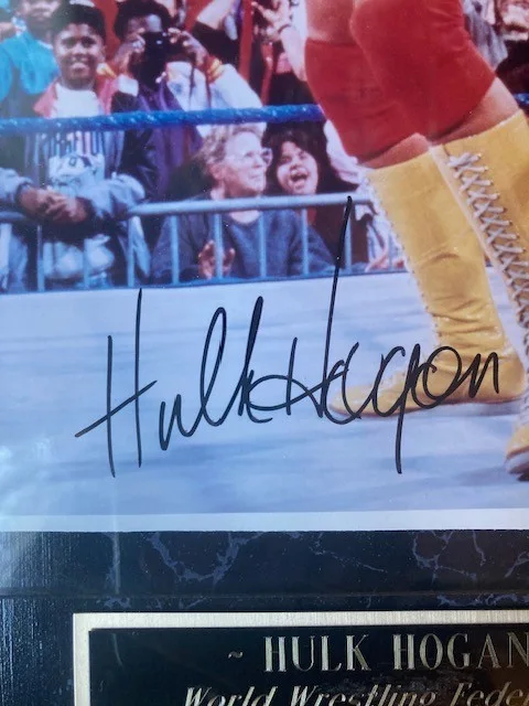 Hulk Hogan — Hulk Hogan autographed 8X10 photo w/plaque and nameplate, image 2