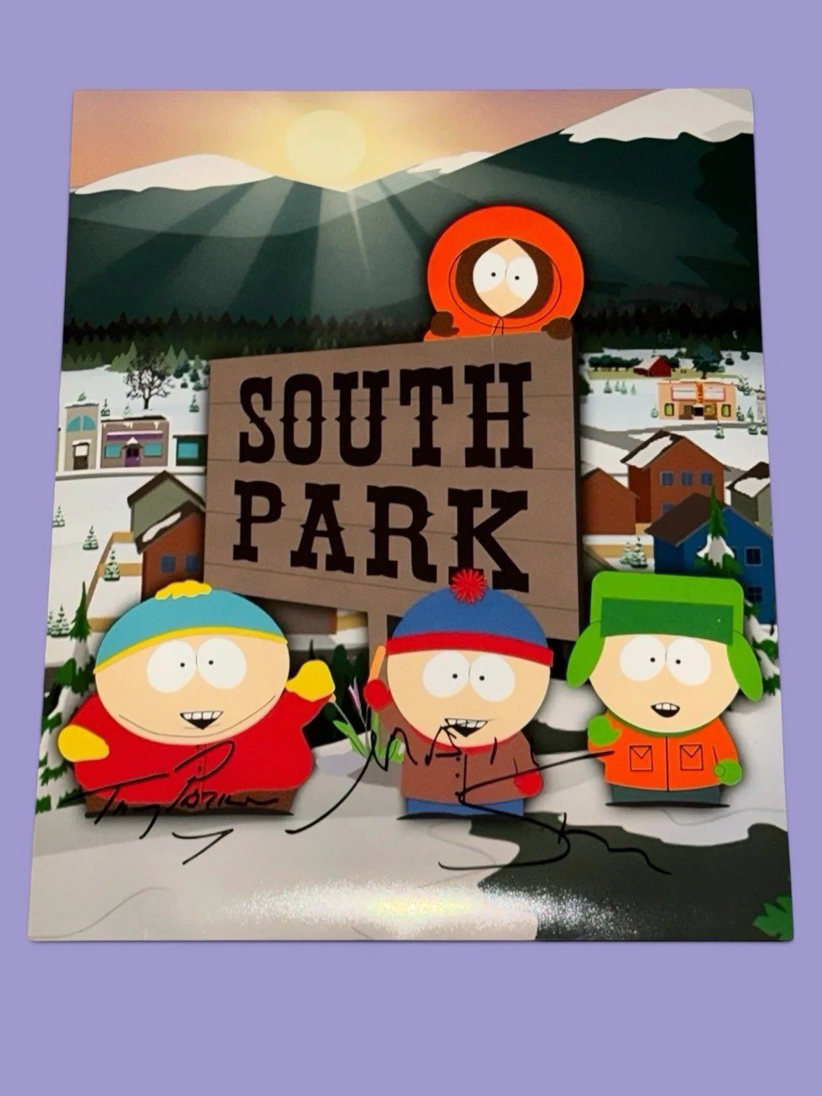 Trey Parker, Matt Stone — TREY PARKER SIGNED SOUTH PARK 17X21 MATT STONE SIGND SOUTH PARK PHOTO COA