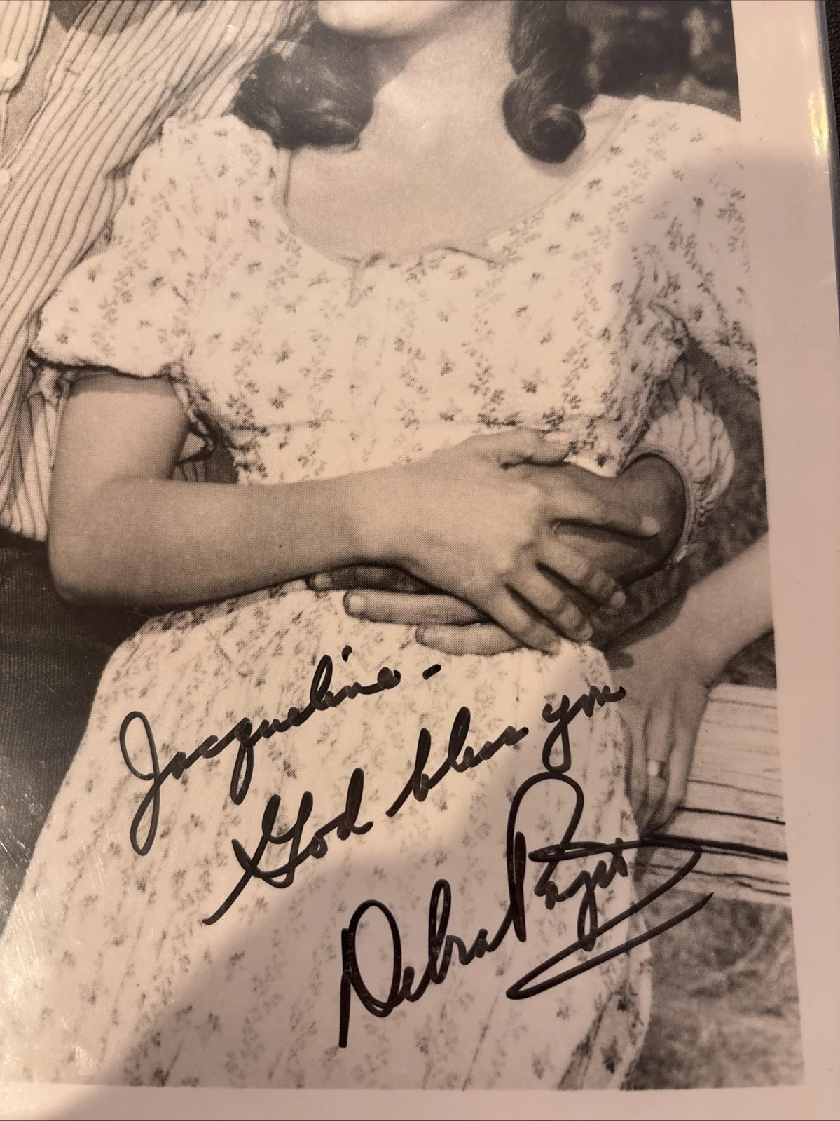 Original Debra Paget Signed To 8" x 10" Photo With Elvis Presley, image 2